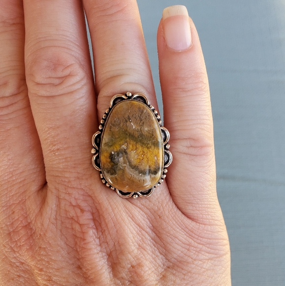 New Bumblebee Jasper 925 Silver Ring. - Picture 8 of 12
